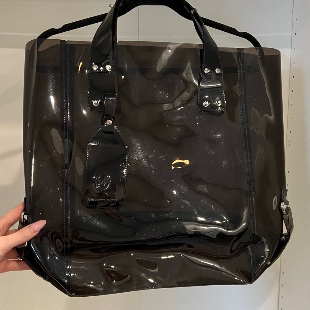 Alexander McQueen Black Transparent Tote Bag